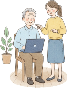 パソコンを教えてます